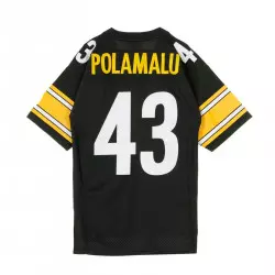 Maillot NFL Troy Polamalu Pittsburgh Steelers 2005 Mitchell & Ness Legacy Retro Noir pour Homme