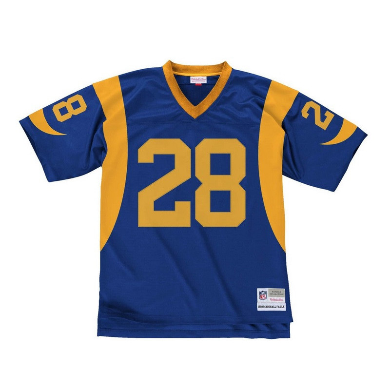 Camiseta NFL Marshall Faulk St. Louis Rams 1999 Legacy Retro Azul para hombre