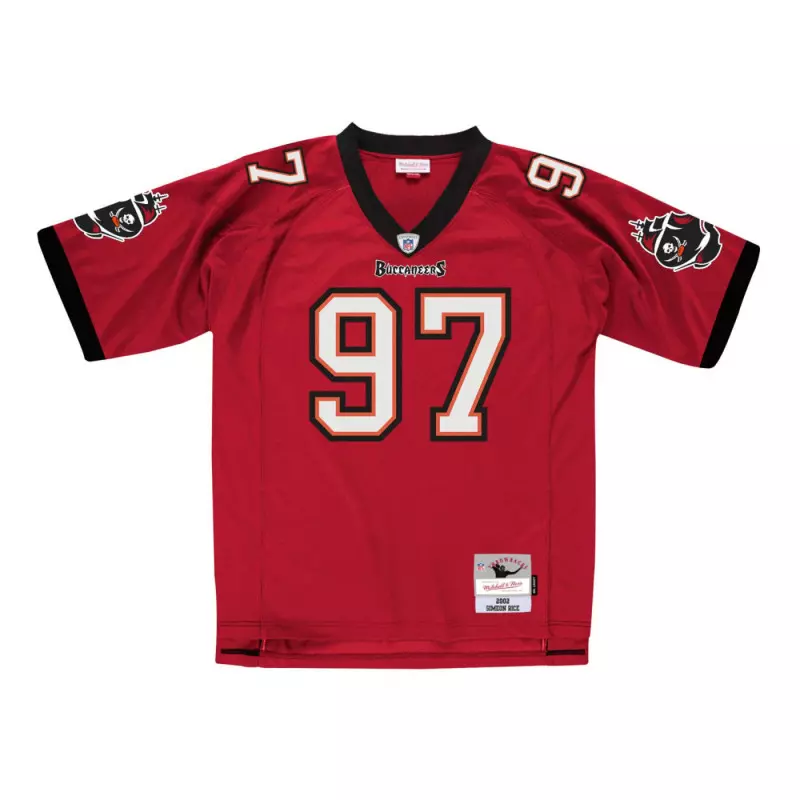Maillot NFL Simeon Rice Tampa Bay Buccaneers 2002 Mitchell & Ness Legacy Retro Rouge pour Homme