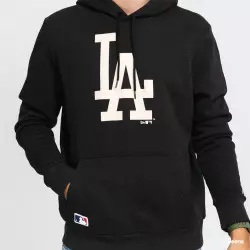 Sudadera con capucha MLB Los Angeles Dodgers New Era Seasonal Team negro y crema para hombre