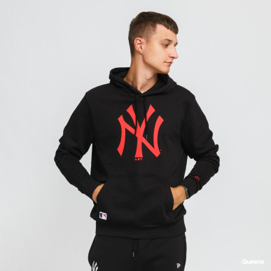 Sweat à capuche MLB New York Yankees New Era Seasonal Team Noir et rouge pour homme