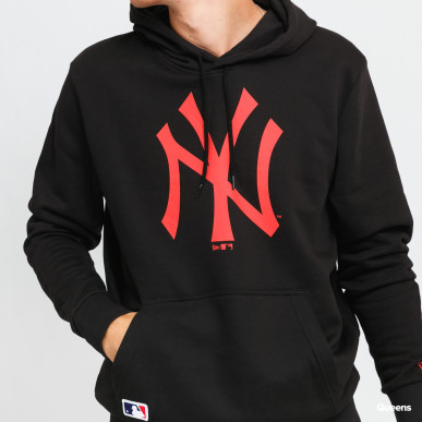 Sweat à capuche MLB New York Yankees New Era Seasonal Team Noir et rouge pour homme