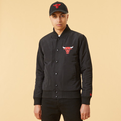 Men's New Era Team Wordmark Bomber NBA Chicago Bulls black
