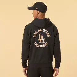 Sudadera MLB Los Angeles Dodgers New Era Metallic Negro para hombre
