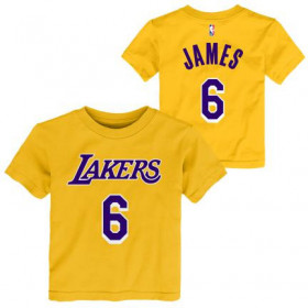 T-shirt NBA Lebron James Los Angeles Lakers Outter Stuff Replica jaune pour enfant