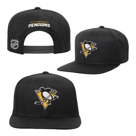 Kid's Outerstuff Basic Snapback hat NHL Pittsburgh Penguins Black