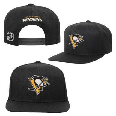 Gorra NHL Pittsburgh Penguins Outerstuff Basic Snapback negro para Chico