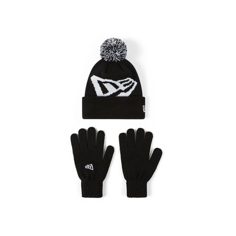 Boy's New era Pom Beanie set Black