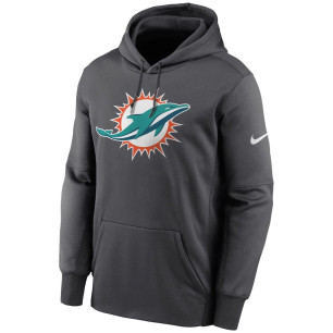 Sudadera NFL Miami Dolphins Nike Prime Logo Therma Gris para hombre