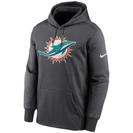 Sudadera NFL Miami Dolphins Nike Prime Logo Therma Gris para hombre