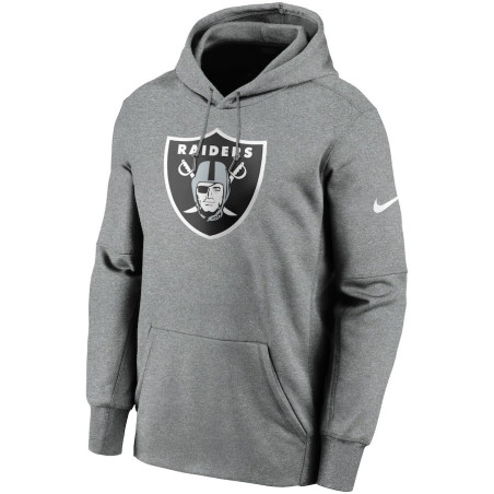 Sudadera NFL Las Vegas Raiders Team Nike Prime Logo Therma Gris para hombre