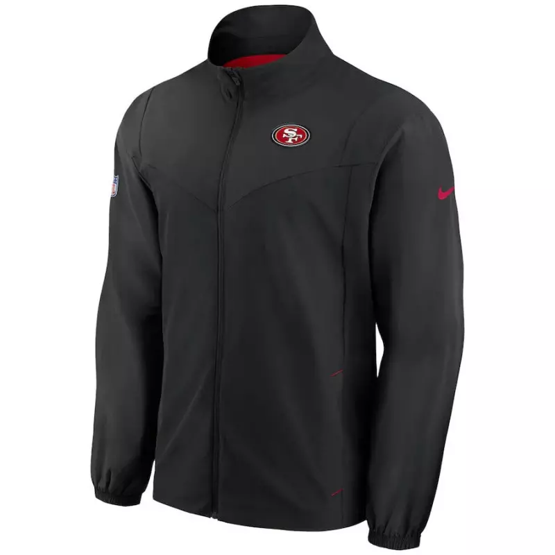 Chaqueta zip NFL San Francisco 49ers Nike Woven negro para hombre