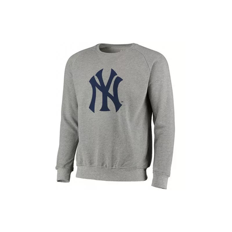 Men's Fanatics Mid Essentials Crest Crew MLB New York Yankees Grey