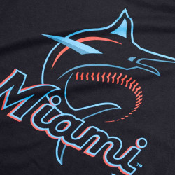 T-shirt MLB Miami Marlins Fanatics Mid Essentials Crest negro para hombre