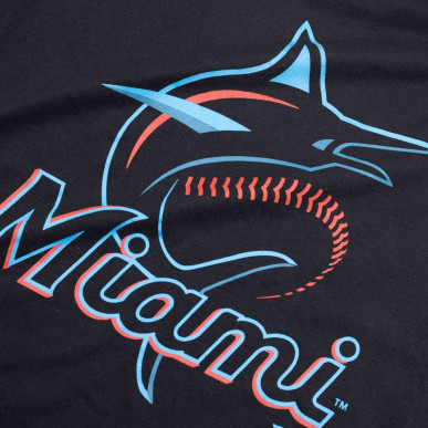 Men's Fanatics Mid Essentials Crest T-shirt MLB Miami Marlins Black