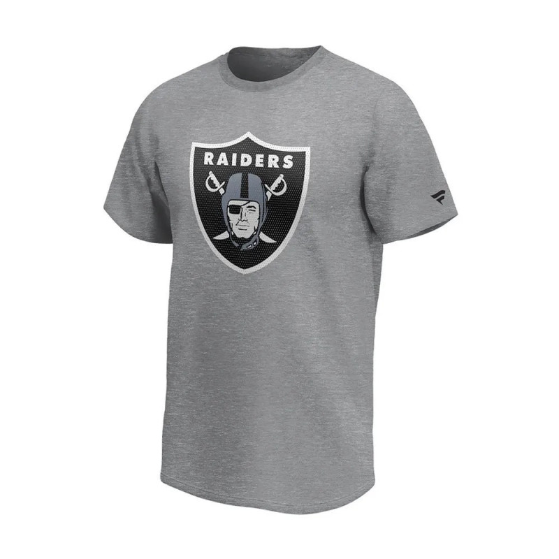 T-shirt NFL Las Vegas Raiders Fanatics Mid Essentials Crest Gris para hombre