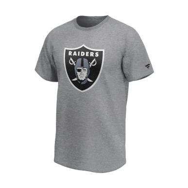 T-shirt NFL Las Vegas Raiders Fanatics Mid Essentials Crest Gris para hombre