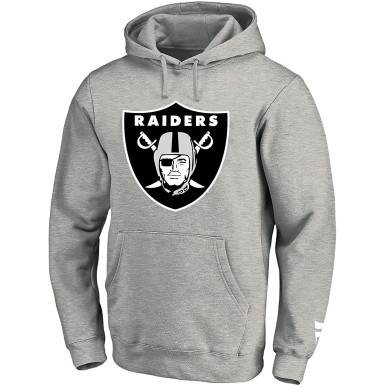Men's Fanatics Mid Essentials Crest Hoodie NFL Las Vegas Raiders grey