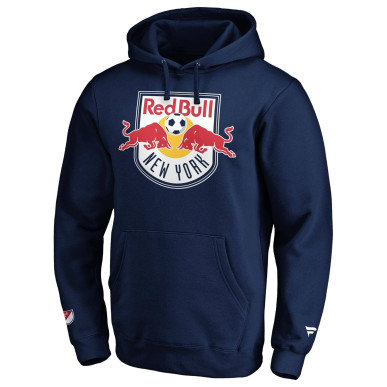 Men's Fanatics Mid Essentials Crest Hoodie MLS New York Red Bulls Navy