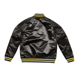 Men's Mitchell & Ness Satin Jacket NCAA Michigan Black