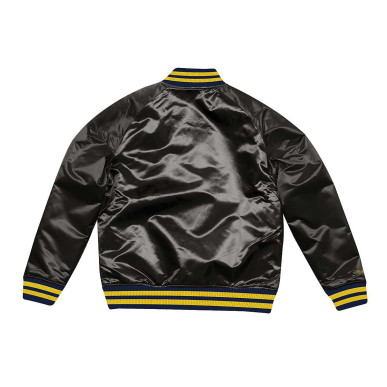 Chaqueta NCAA Michigan Mitchell & Ness Satin Negro para hombre
