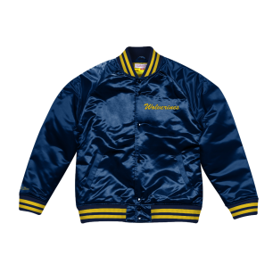 Men's Mitchell & Ness Satin Jacket NCAA Wolverines Navy