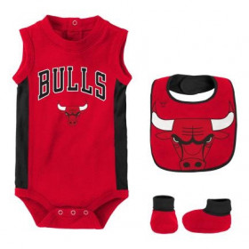 Newborn NBA Chicago Bulls creeper Bib & Bootie rojo para bebe