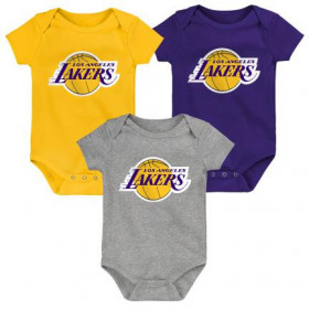 Pack de 3 Body manches courtes NBA Los Angeles Lakers Outerstuff pour bébé