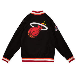 Men's Mitchell & Ness Warm Up Authentic Jacket NBA Miami Heat 1996-97 Black