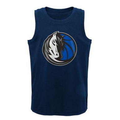 Kid's Outerstuff Logo NBA Dallas Mavericks Tank Navy