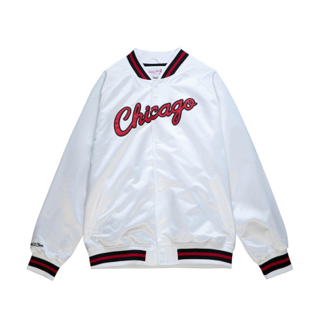 Men's Mitchell & Ness Lightweight satin Jacket NBA Chicago Bulls White