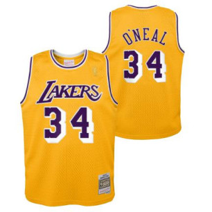 Baby's Mitchell & Ness NBA Hardwood Classic NBA Jersey Shaquille O'neal Los Angeles Lakers 1996 Yellow