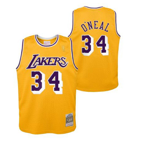 Baby's Mitchell & Ness NBA Hardwood Classic NBA Jersey Shaquille O'neal Los Angeles Lakers 1996 Yellow