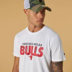 T-shirt NBA Chicago Bulls New Era Wordmark Blanco para hombre