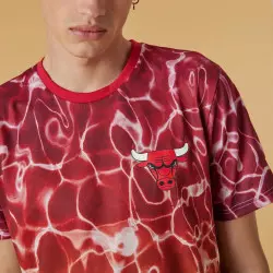 T-Shirt NBA Chicago Bulls New Era Team Colour Water Print pour Homme