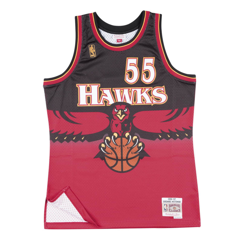 Maillot NBA Dikembe Mutombo Atlanta Hawks 1996-97 Mitchell & ness Hardwood  Classic Swingman Noir