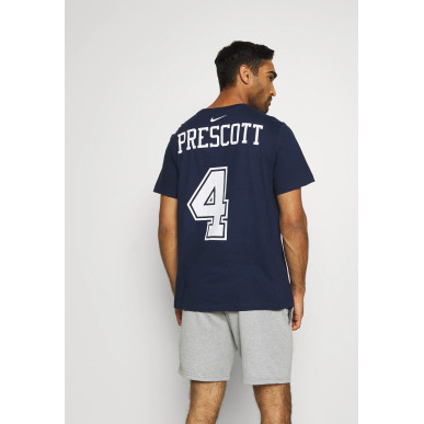 T-shirt NFL Dak Prescott Dallas Cowboys Nike Name & number Bleu Marine pour homme
