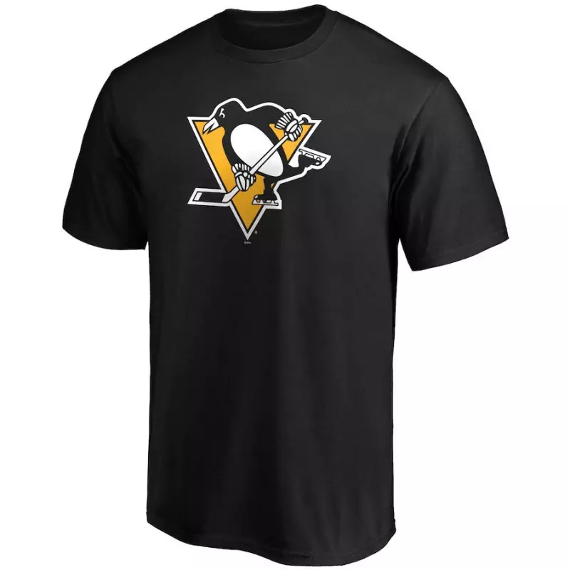 T-shirt NHL Pittsburgh Penguins Fanatics Prima Logo Negro para hombre