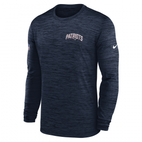 T-shirt mangas largas NFL New England Patriots Nike Dri Fit Team Velocity Marina para hombre