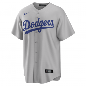 Camiseta de beisbol MLB Los Angeles Dodgers Nike Replica Alternate Road Gris para Hombre