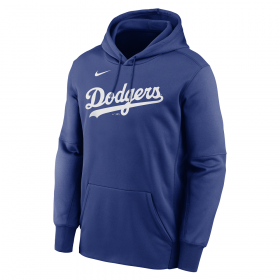 Sweat à capuche MLB Los Angeles Dodgers Nike Wordmark Therma Bleu pour homme
