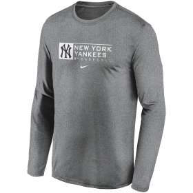 T-shirt mangas largas MLB New York Yankees Nike Legend Team Velocity Gris para hombre