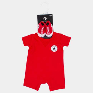 Baby's Converse Lil Chuck Romper Red