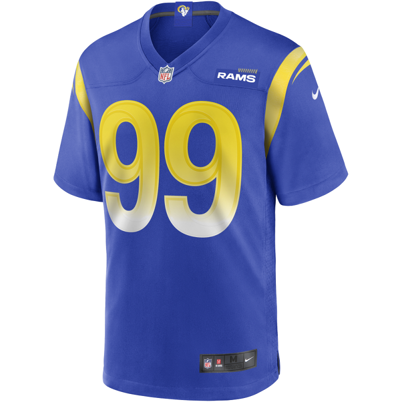 Votación El hotel Oblea Camiseta NFL Aaron Donald Los Angeles Rams Nike Game Team colour azul