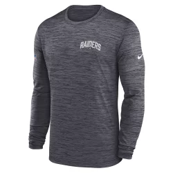 T-shirt mangas largas NFL Las Vegas Raiders Nike Dri Fit Team Velocity Grey para hombre