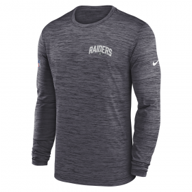 T-shirt Manches longues NFL Las Vegas Raiders Nike Dri Fit Team Velocity Gris pour homme
