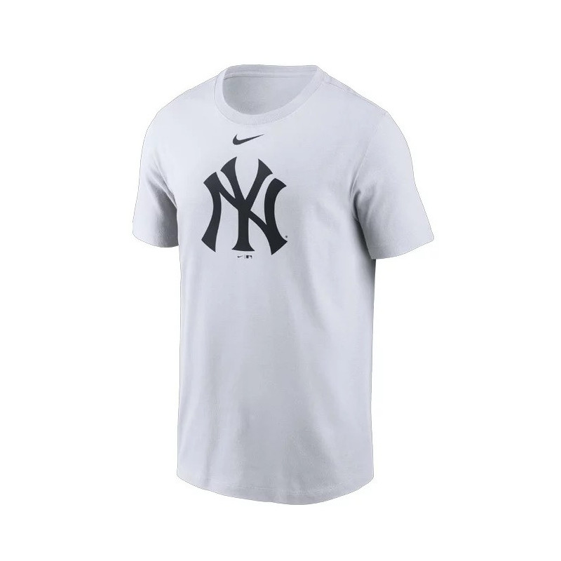 canta Corbata Cuando T-shirt MLB New York Yankees Nike Wordmark Blanco para hombre