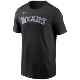 T-shirt MLB Colorado Rockies Nike Wordmark negro para hombre