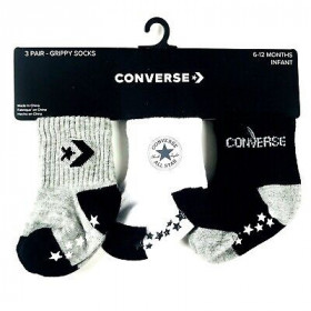 Chaussettes Converse Star Gripper pack de 3 Noir pour bébé
