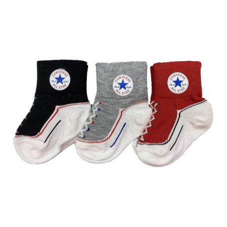 Calcetin para bebe Converse Lightweight 3 pack Rojo
